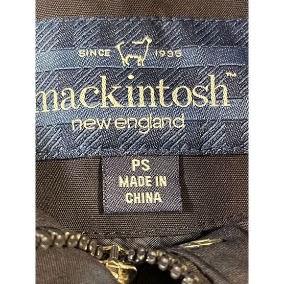 Mackintosh New England Navy Mid-Length Trench Coat SIZE-PETITE SMALL - Picture 2 of 8